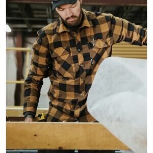 Truewerk Shirt Men’s Large ? Long Sleeve Snaps Workwear Technical Plaid Flannel